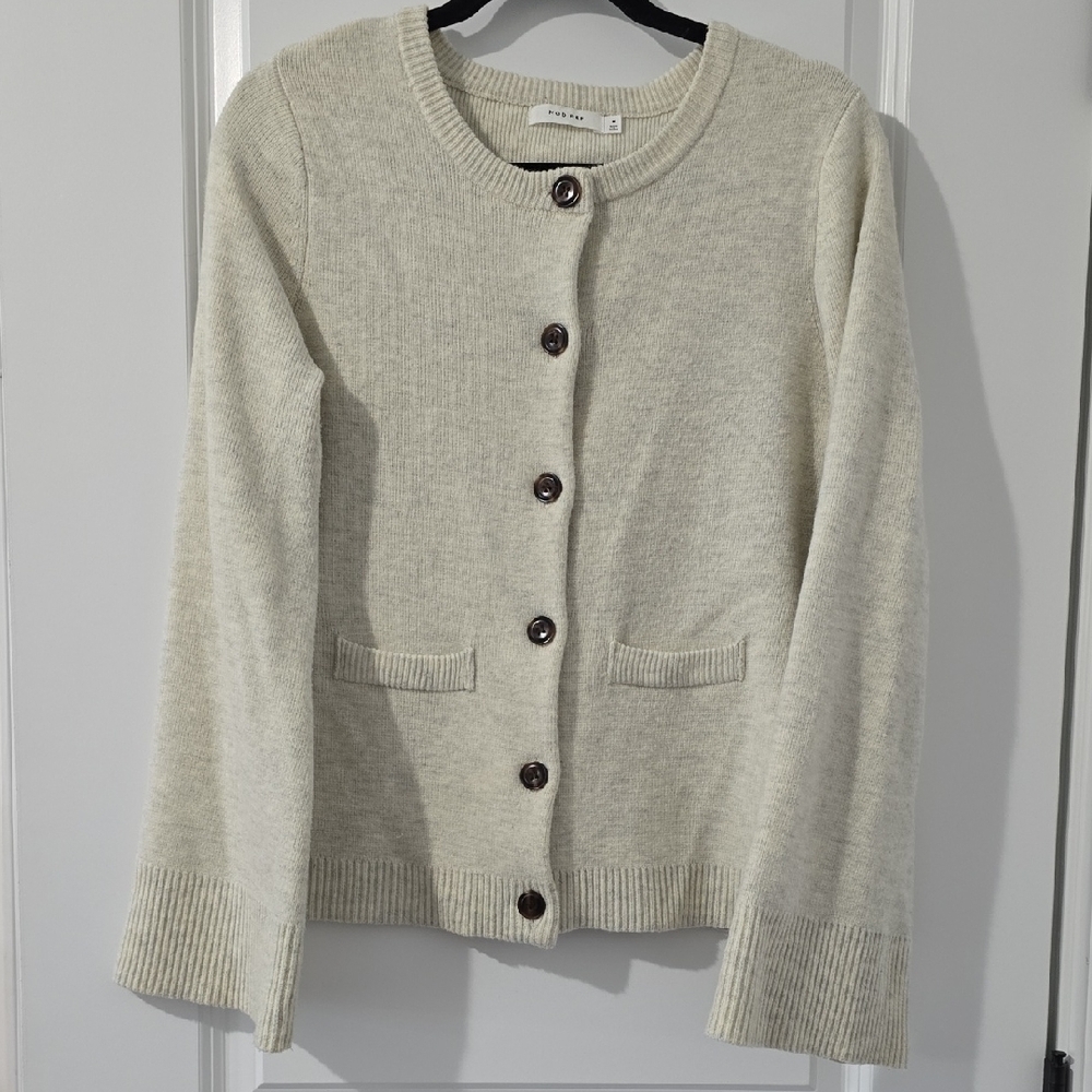 Mod Ref Women's Cream Button-Up Cardigan